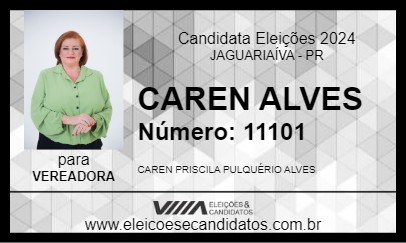 Candidato CAREN ALVES 2024 - JAGUARIAÍVA - Eleições