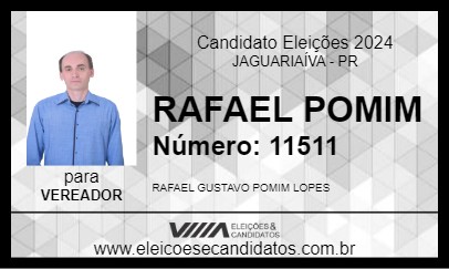 Candidato RAFAEL POMIM 2024 - JAGUARIAÍVA - Eleições