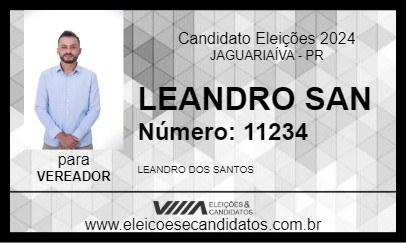 Candidato LEANDRO SAN 2024 - JAGUARIAÍVA - Eleições