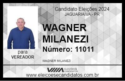 Candidato WAGNER MILANEZI 2024 - JAGUARIAÍVA - Eleições