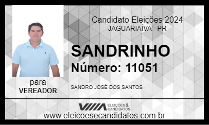 Candidato SANDRINHO 2024 - JAGUARIAÍVA - Eleições