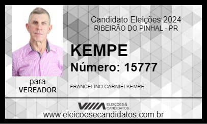 Candidato KEMPE 2024 - RIBEIRÃO DO PINHAL - Eleições