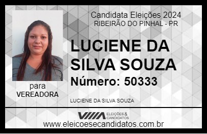 Candidato LUCIENE DA SILVA SOUZA 2024 - RIBEIRÃO DO PINHAL - Eleições