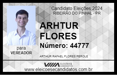 Candidato ARTHUR FLORES 2024 - RIBEIRÃO DO PINHAL - Eleições