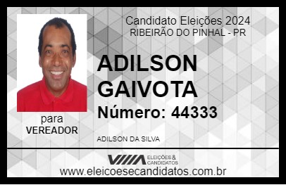 Candidato ADILSON GAIVOTA 2024 - RIBEIRÃO DO PINHAL - Eleições