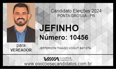 Candidato JEFINHO 2024 - PONTA GROSSA - Eleições