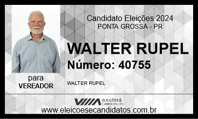 Candidato WALTER RUPEL 2024 - PONTA GROSSA - Eleições