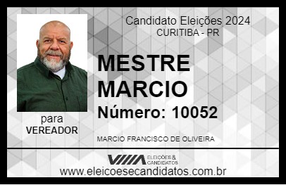 Candidato MESTRE MARCIO 2024 - CURITIBA - Eleições