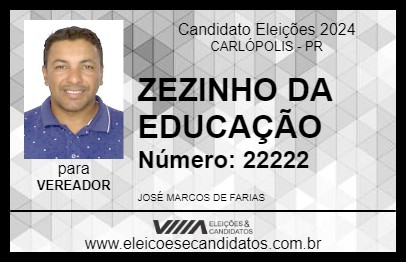 Candidato ZEZINHO DA EDUCAÇÃO 2024 - CARLÓPOLIS - Eleições