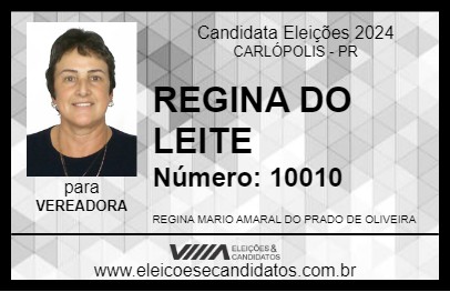 Candidato REGINA DO LEITE 2024 - CARLÓPOLIS - Eleições