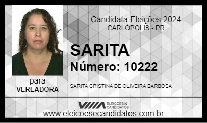 Candidato SARITA 2024 - CARLÓPOLIS - Eleições