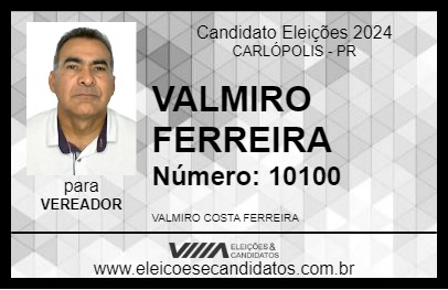 Candidato VALMIRO FERREIRA 2024 - CARLÓPOLIS - Eleições