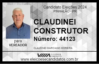 Candidato CLAUDINEI CONSTRUTOR 2024 - PINHALÃO - Eleições