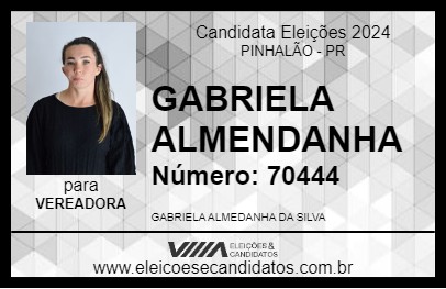 Candidato GABRIELA ALMENDANHA 2024 - PINHALÃO - Eleições