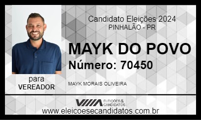 Candidato MAYK DO POVO 2024 - PINHALÃO - Eleições