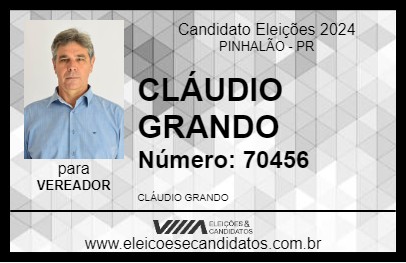 Candidato CLÁUDIO GRANDO 2024 - PINHALÃO - Eleições