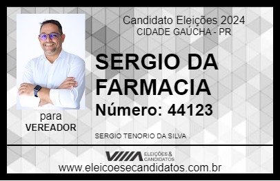 Candidato SERGIO DA FARMACIA 2024 - CIDADE GAÚCHA - Eleições