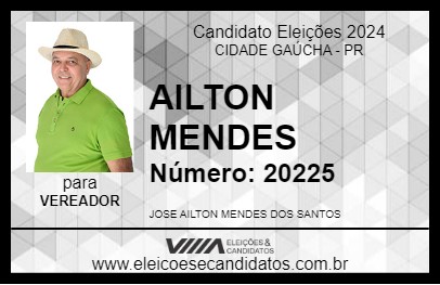 Candidato AILTON MENDES 2024 - CIDADE GAÚCHA - Eleições