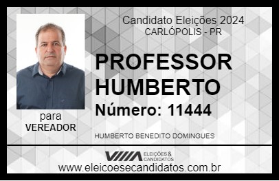 Candidato PROFESSOR HUMBERTO 2024 - CARLÓPOLIS - Eleições