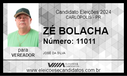 Candidato ZÉ BOLACHA 2024 - CARLÓPOLIS - Eleições