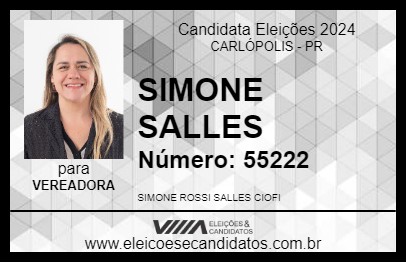 Candidato SIMONE SALLES 2024 - CARLÓPOLIS - Eleições