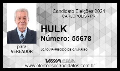 Candidato HULK 2024 - CARLÓPOLIS - Eleições