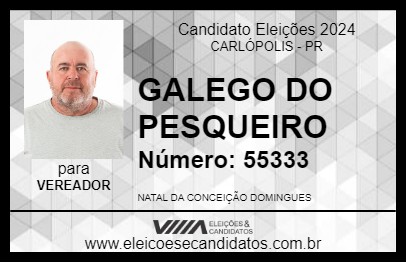 Candidato GALEGO DO PESQUEIRO 2024 - CARLÓPOLIS - Eleições