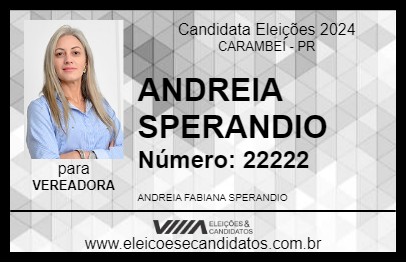 Candidato ANDREIA SPERANDIO 2024 - CARAMBEÍ - Eleições