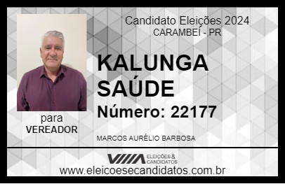 Candidato KALUNGA SAÚDE 2024 - CARAMBEÍ - Eleições