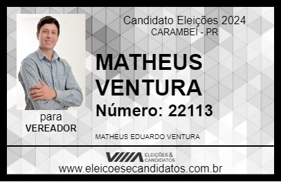 Candidato MATHEUS VENTURA 2024 - CARAMBEÍ - Eleições