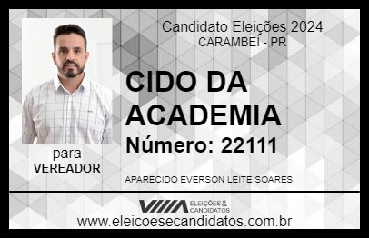 Candidato CIDO DA ACADEMIA 2024 - CARAMBEÍ - Eleições