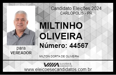 Candidato MILTINHO OLIVEIRA 2024 - CARLÓPOLIS - Eleições