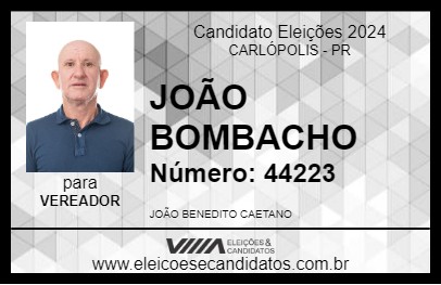 Candidato JOÃO BOMBACHO 2024 - CARLÓPOLIS - Eleições