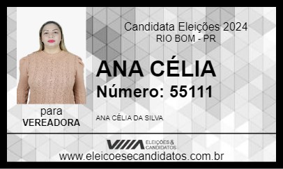 Candidato ANA CÉLIA 2024 - RIO BOM - Eleições