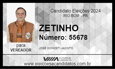 Candidato ZETINHO 2024 - RIO BOM - Eleições