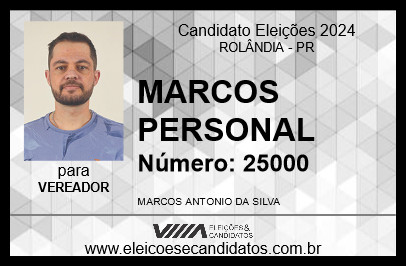 Candidato MARCOS PERSONAL 2024 - ROLÂNDIA - Eleições