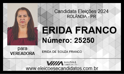 Candidato ERIDA FRANCO 2024 - ROLÂNDIA - Eleições