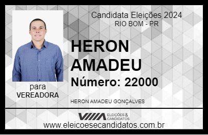 Candidato HERON AMADEU 2024 - RIO BOM - Eleições