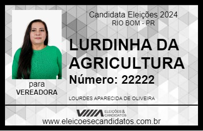 Candidato LURDINHA DA AGRICULTURA 2024 - RIO BOM - Eleições