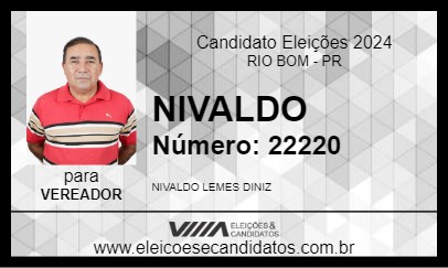 Candidato NIVALDO 2024 - RIO BOM - Eleições