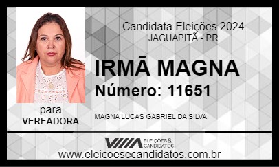 Candidato IRMÃ MAGNA 2024 - JAGUAPITÃ - Eleições