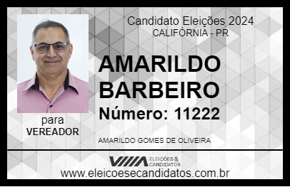 Candidato AMARILDO BARBEIRO 2024 - CALIFÓRNIA - Eleições