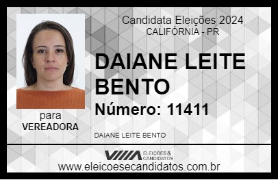 Candidato DAIANE LEITE BENTO 2024 - CALIFÓRNIA - Eleições