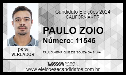 Candidato PAULO ZOIO 2024 - CALIFÓRNIA - Eleições