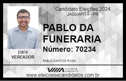 Candidato PABLO DA FUNERARIA 2024 - JAGUAPITÃ - Eleições