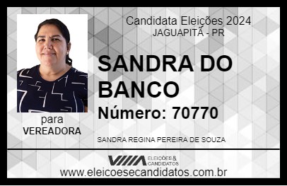 Candidato SANDRA DO BANCO 2024 - JAGUAPITÃ - Eleições