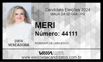 Candidato MERI 2024 - MAUÁ DA SERRA - Eleições