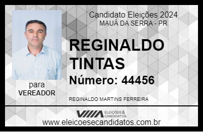 Candidato REGINALDO TINTAS 2024 - MAUÁ DA SERRA - Eleições