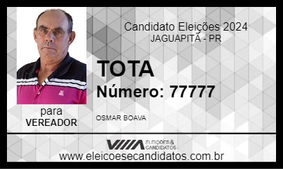 Candidato TOTA 2024 - JAGUAPITÃ - Eleições