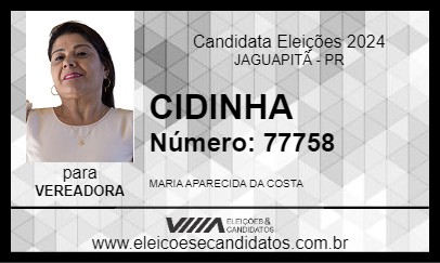 Candidato CIDINHA COSTA 2024 - JAGUAPITÃ - Eleições